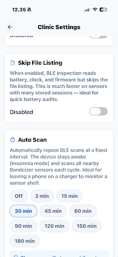 Auto Scan Indstillinger