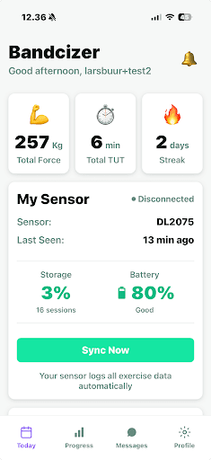 Patient Dashboard App Skærmbillede